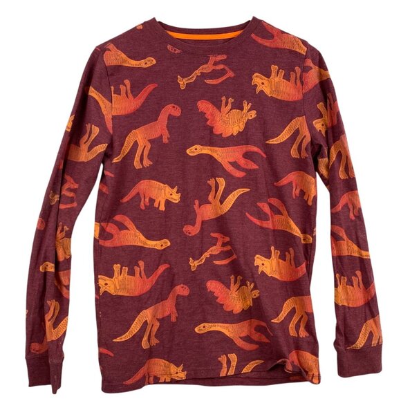 Cat & Jack Boys T-Shirt Size XL Long Sleeve Dinosaur Print Pullover Crew Neck - Picture 1 of 8
